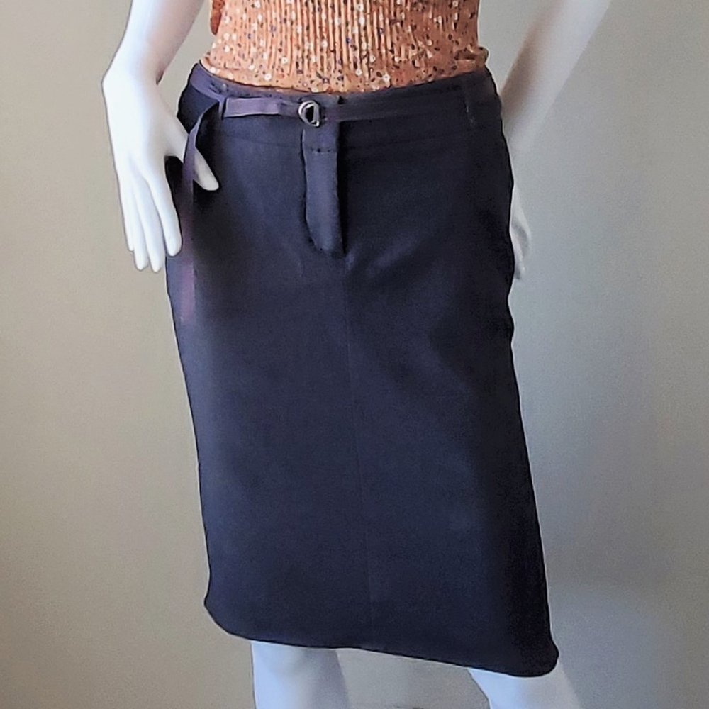 BCBG Max Azria | Demin styled High Low Pencil Skirt | Size 4